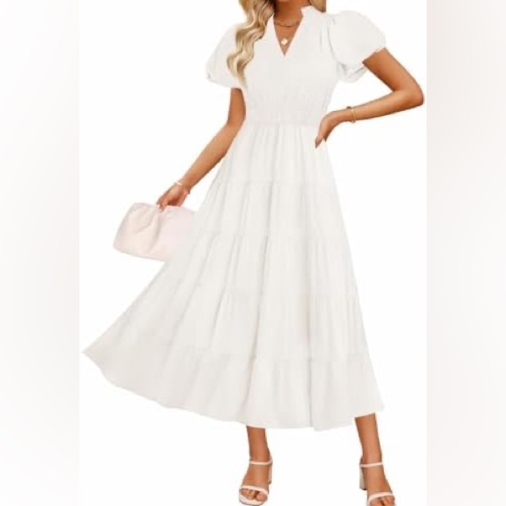 Chic White Tiered Maxi Dress